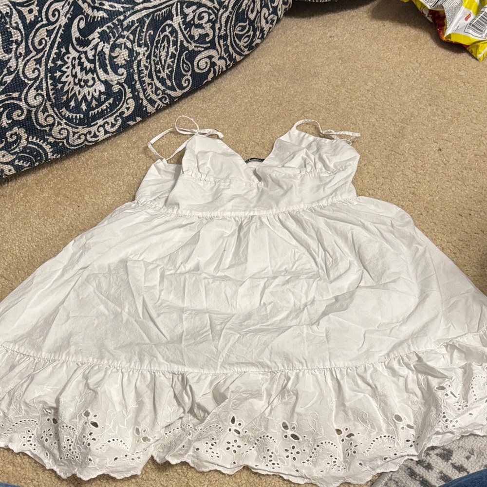 Zara White Eyelet Mini Dress